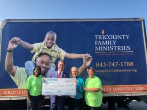 Tricounty Family Ministries 2018 Community Fund Donation with Attorney Malcolm Crosland